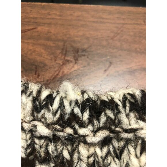 Hand-Knit Wool Blend Marbled Pullover Sweater In Brown & Cream Handmade - Picture 4 of 4
